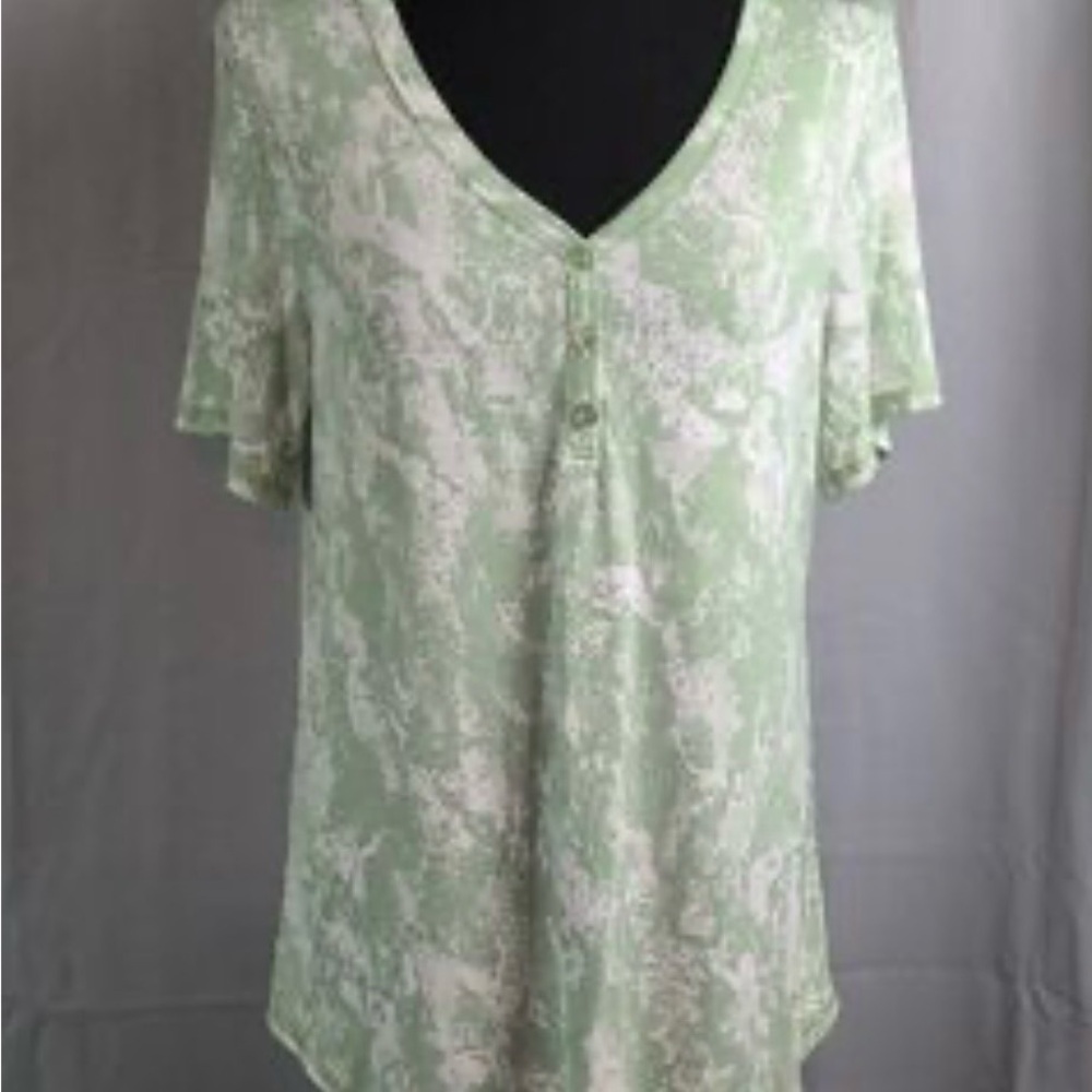LuLaRoe Mint and white Short Sleeve Top